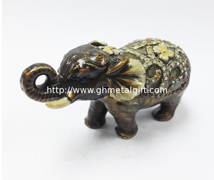 Elephant trinket jewelry box petwer metal jewelry box display box