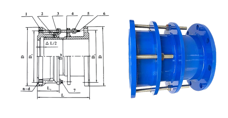 Dn1400 Connection Carbon Steel Flexible Limit Flange Dismantling Joint