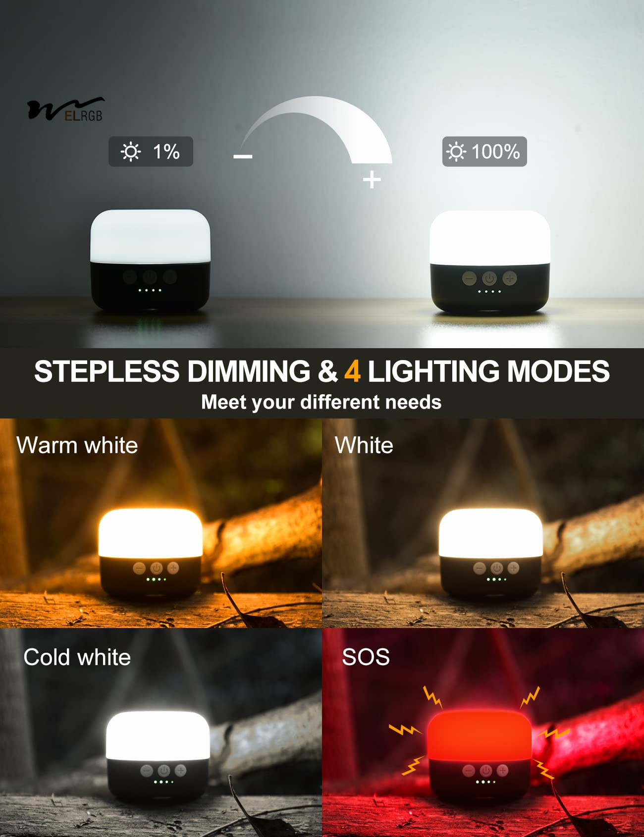6700mAh Emergency Hanging Light for Camping Tent 50000 Hours Lifespan LED Camping Lantern