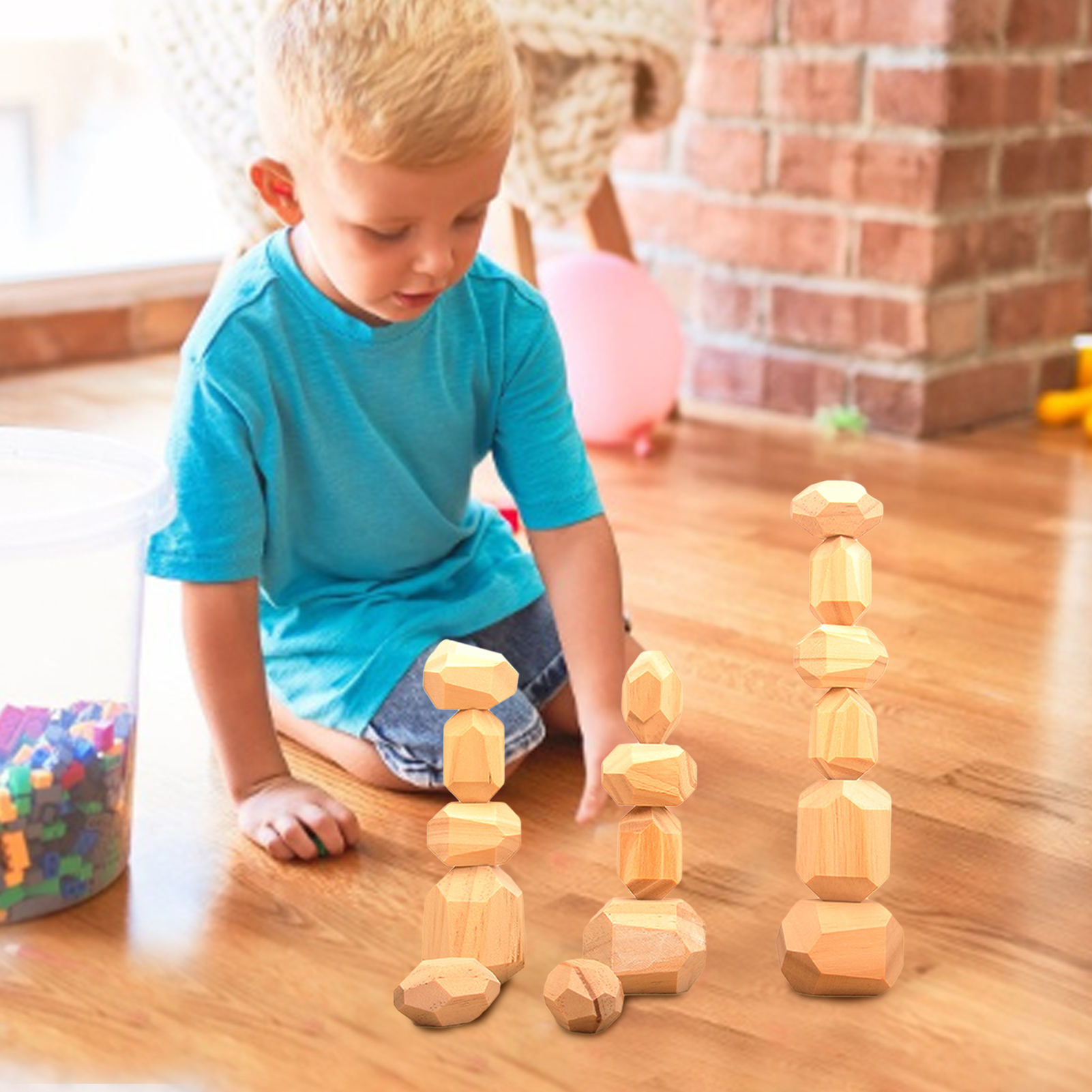 5cm 36pcs Digital Wooden Blocks Toys Baby Geometric Stacking Blocks