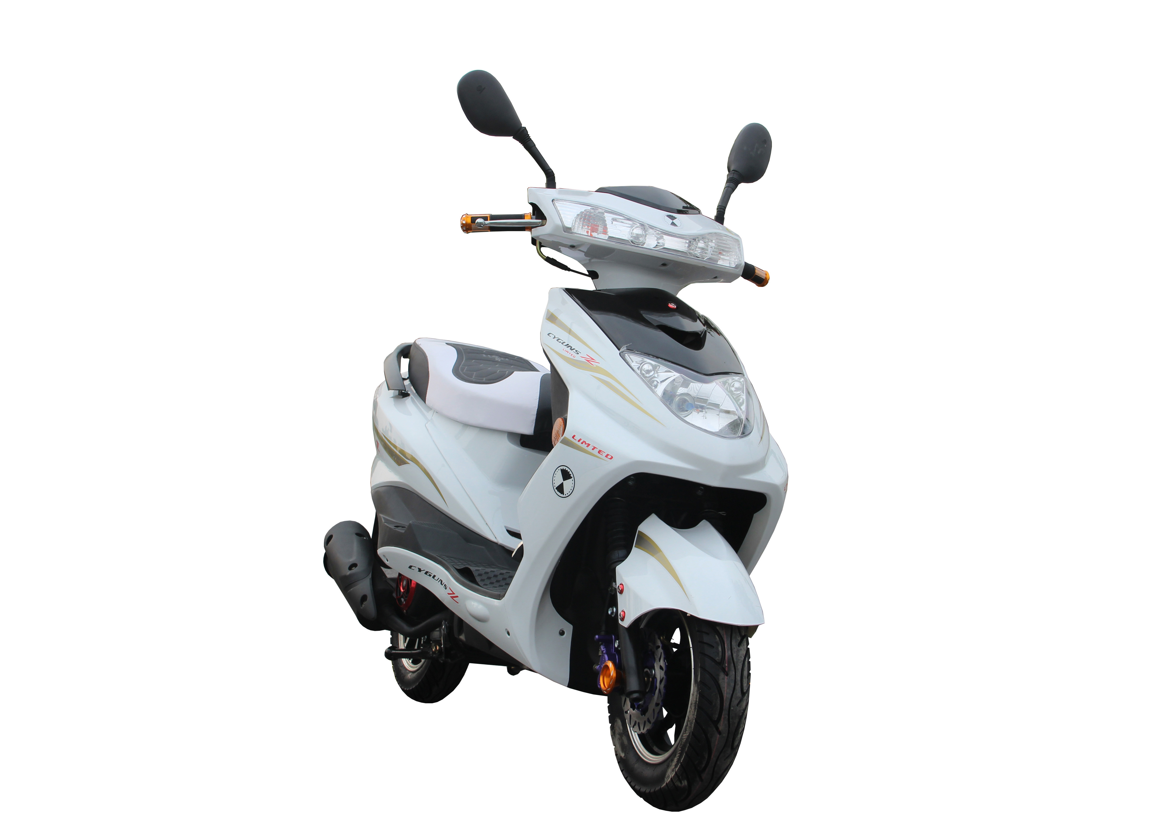 Black Gas Motor Scooter , 125cc Moped Motor Scooter Rear Mounted Storage Trunk
