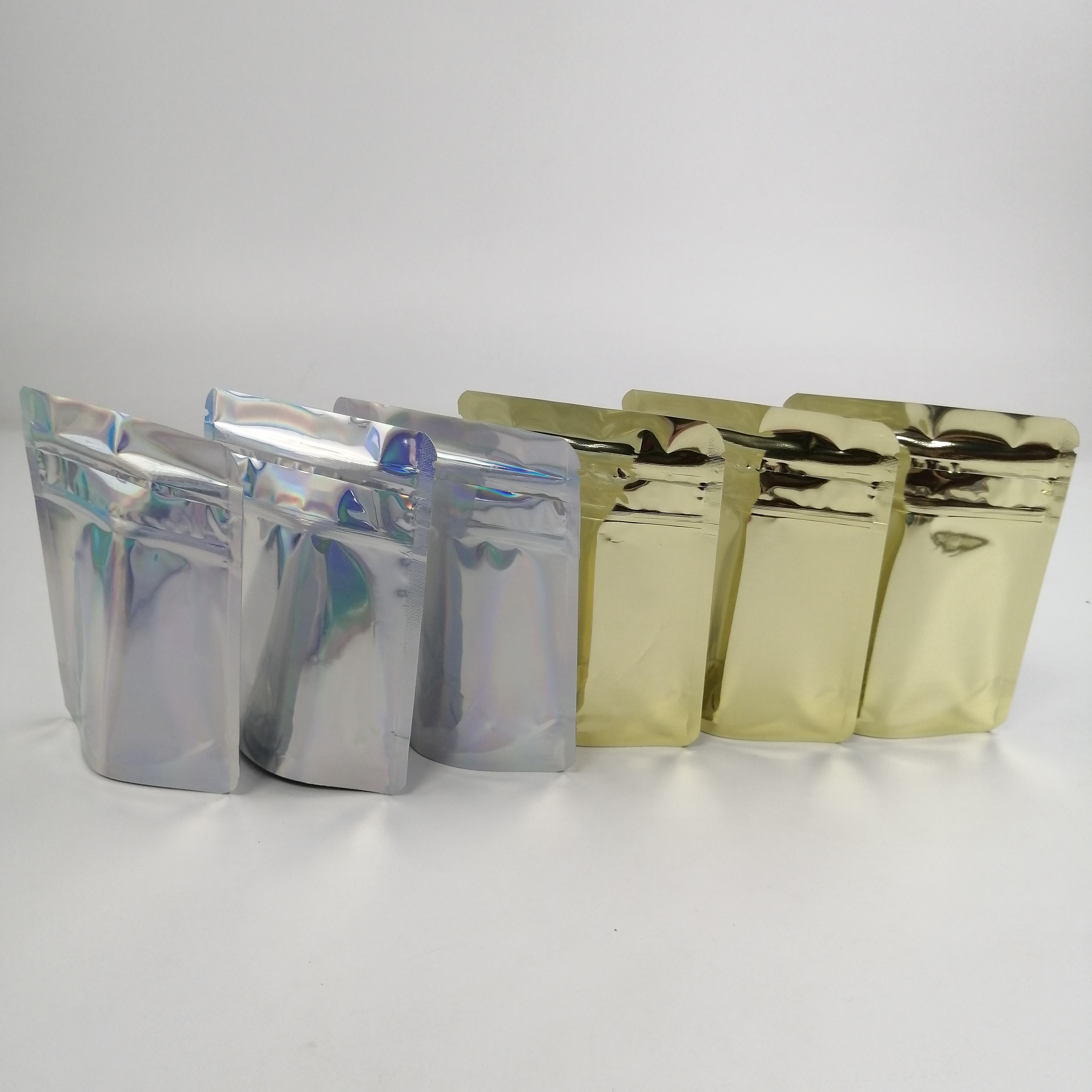 3.5 Gram Holographic Digital Printed Stand Up Pouches Childproof For Cookies