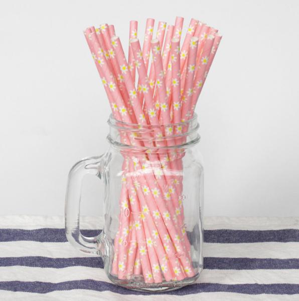 Quality Wedding Birthday Colored Paper Straws Food Grade Kraft Paper Material for sale
