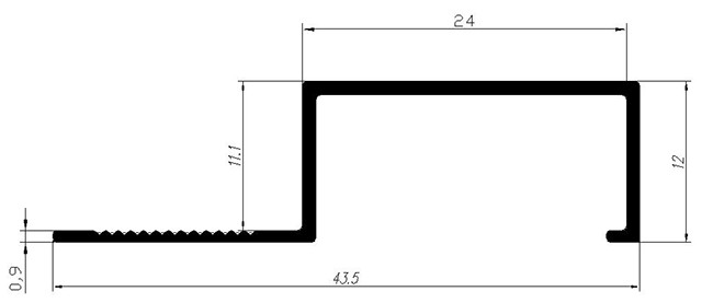 Box Shape Stair Nosing Tile Trim For Stair Edge Protection Decoration