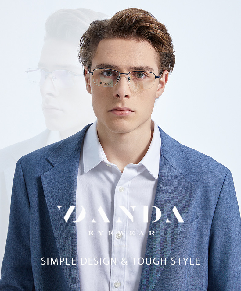 Prescription Available Titanium Frame Eyeglasses Customized B Grade FDA Certified