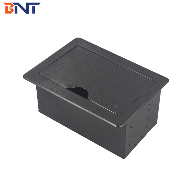 Office room aluminum universal power plug multimedia table socket outlet with slip cover