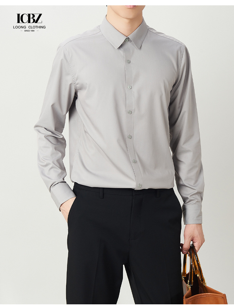Gender Men Slim Fit Dress Shirt with Logo 100% Mercerised Blue/Red/Green/White Formal