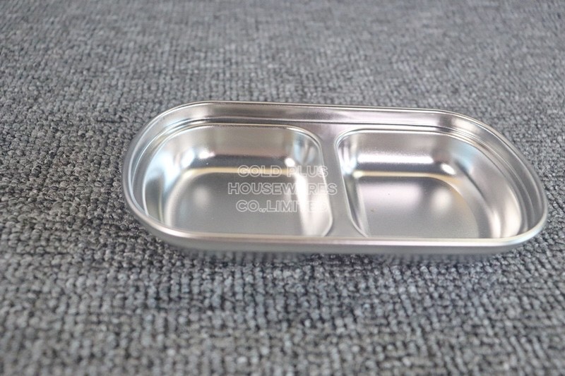 Custom Stainless Steel Dishes Multifunction Seasoning Rectangle Snack Appetizer