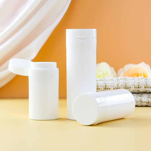 Airless Foam Bottle with Vacuum Dispensing and Flip Cap Closure for PET Cosmetic Packaging