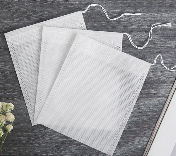 Customized Disposable PP Non Woven empty Tea bag coffee filter pocket Herb Loose bag with drawstring