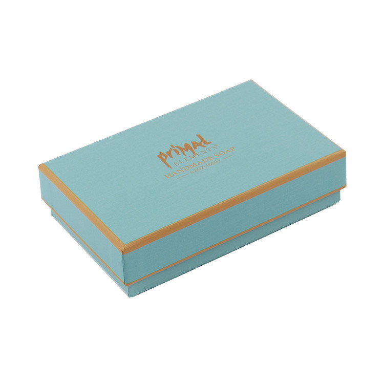 Light Blue Handmade Rigid Cardboard Gift Box Lid And Base Custom Logo