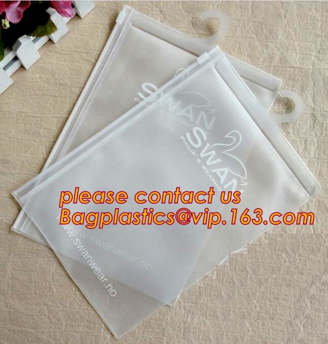 Frosted Zip lockk bag EVA PVC hanger bag for clothes, EVA frost drawstring bag, Frosted Plastic EVA Garment Packing Bag zi