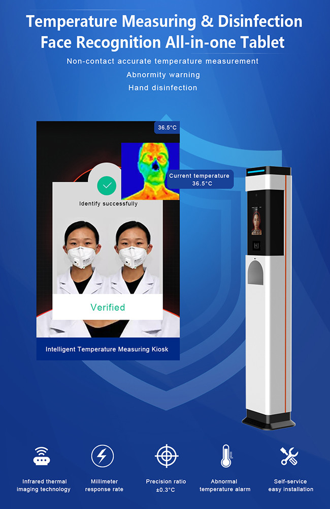 LKS TM001X Face Recognition Thermometer 1000ml Hands Free Soap Dispenser