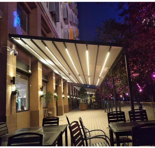 Aluminum Waterproof Sun Shade Canopy PVC Pergola LED Conservatory Roof Awnings