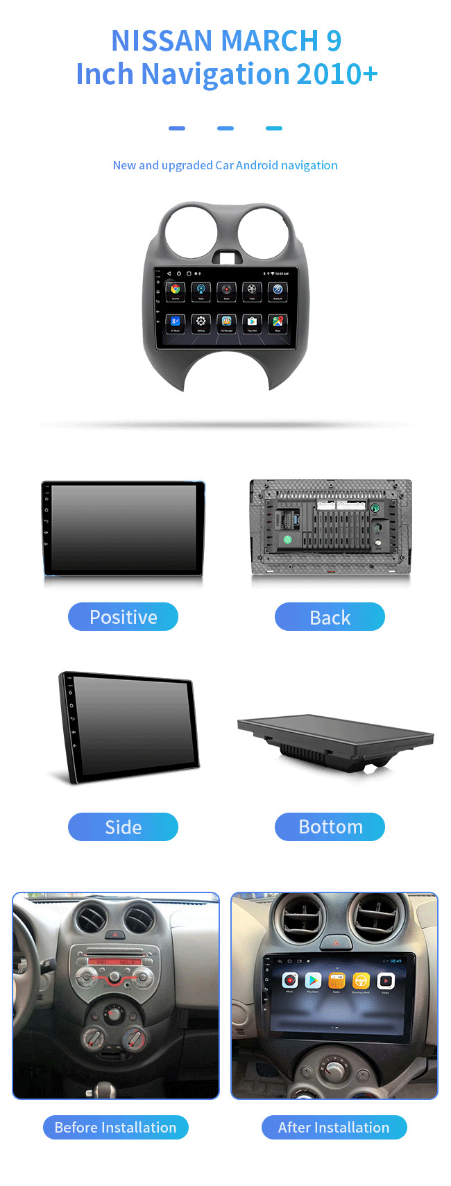 Mirrorlink Car Android GPS Navigation For NISSAN MARCH 2010+ Car DVD Player