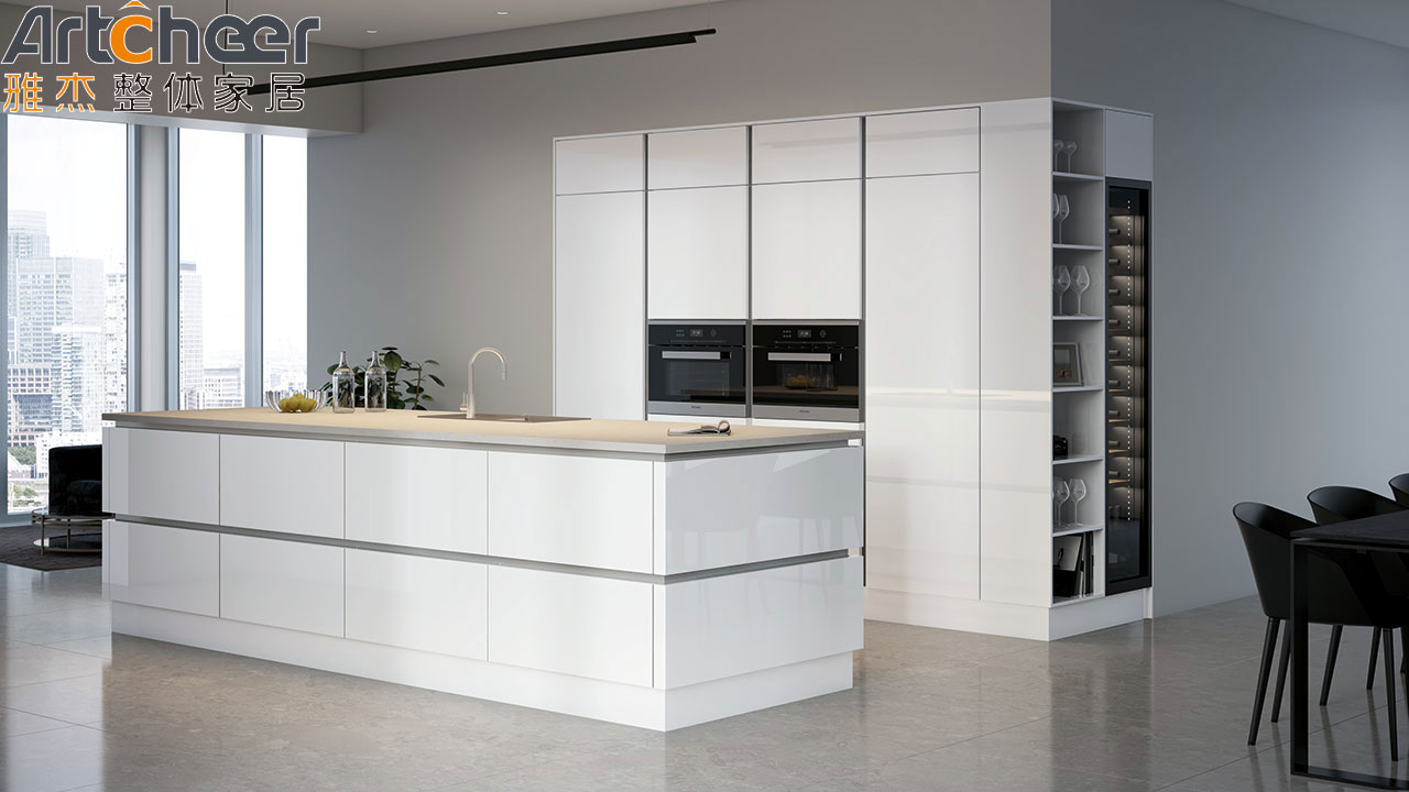 Modern Design Kitchen Storage Cabinet With Lacquer Finish And PANEL Wood Material
