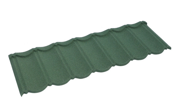 Frost Green Color Stone Coated Bond Tile 0.40mmBMT AZ70 Stone Coated Metal Tile 50 years Warranty Wave Tiles