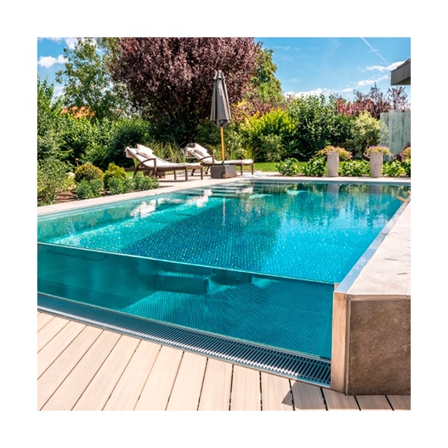 High Light Transmission Swimming Pool Glass Panels for Custom Outdoor In-Ground Safety