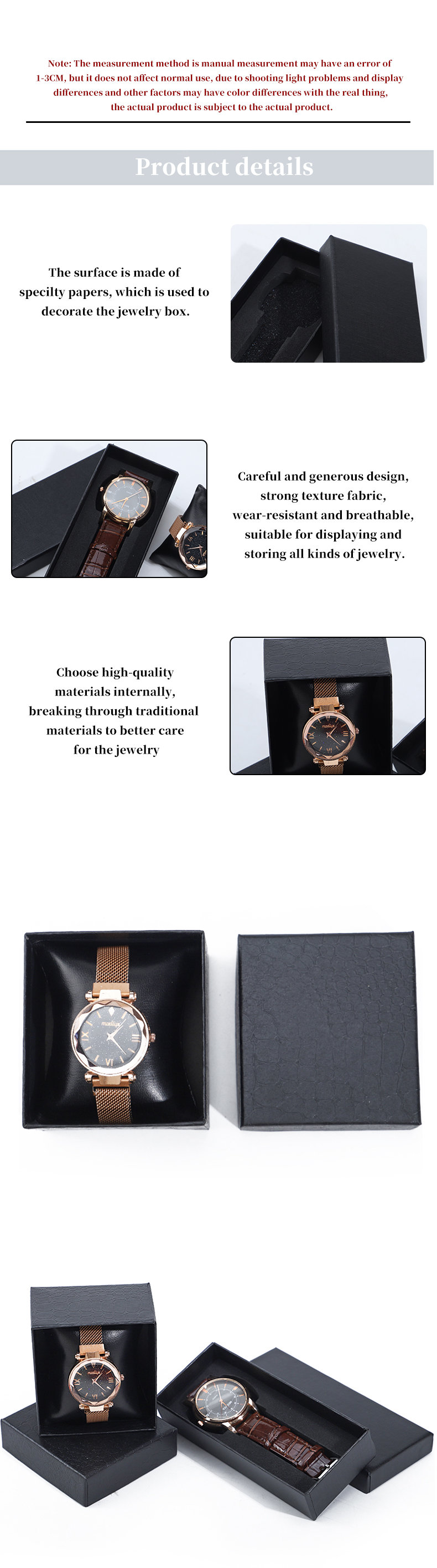 Linen Texture Noble Soft PU Leather Watch Packaging Case Luxury Storage Box