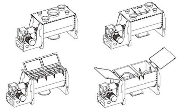 Stainless / Carbon Steel Horizontal Ribbon Mixer For Powder Mixing