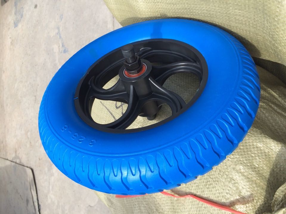 Black Yellow Orange Solid PU Foam Wheels For Barrow