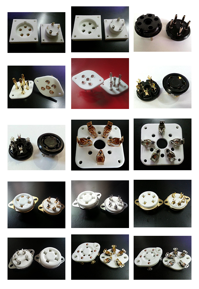 Vacuum Tube Sockets Ceramic 8pin Tube Socket KT66 KT88 6SL7 6SN7 6V6 5AR4/GZ34 5R4GY 5U4G
