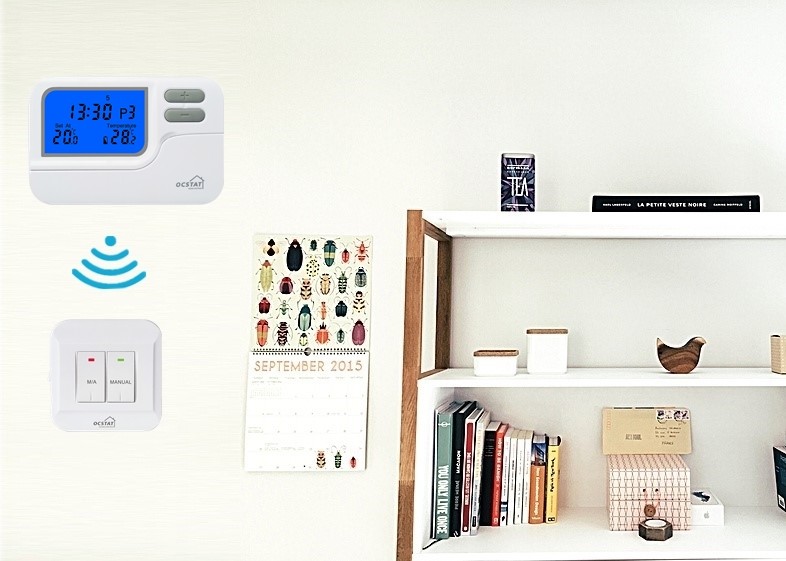 7 Day Programmable ABS White Color Wireless Thermostat For Heating Control