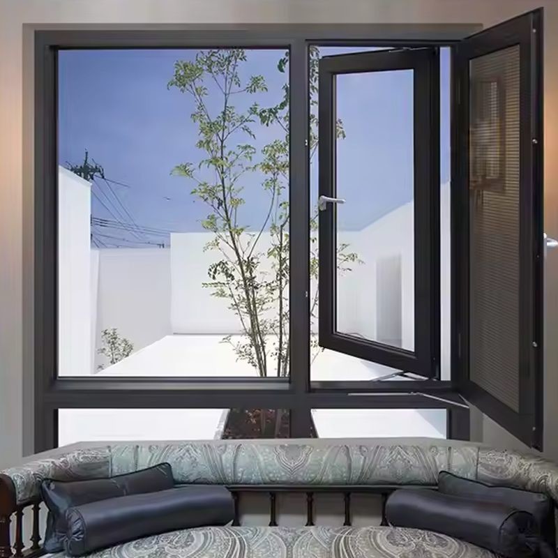 Modern Sliding Open White Aluminum Window Soundproof With Multi Point Lock