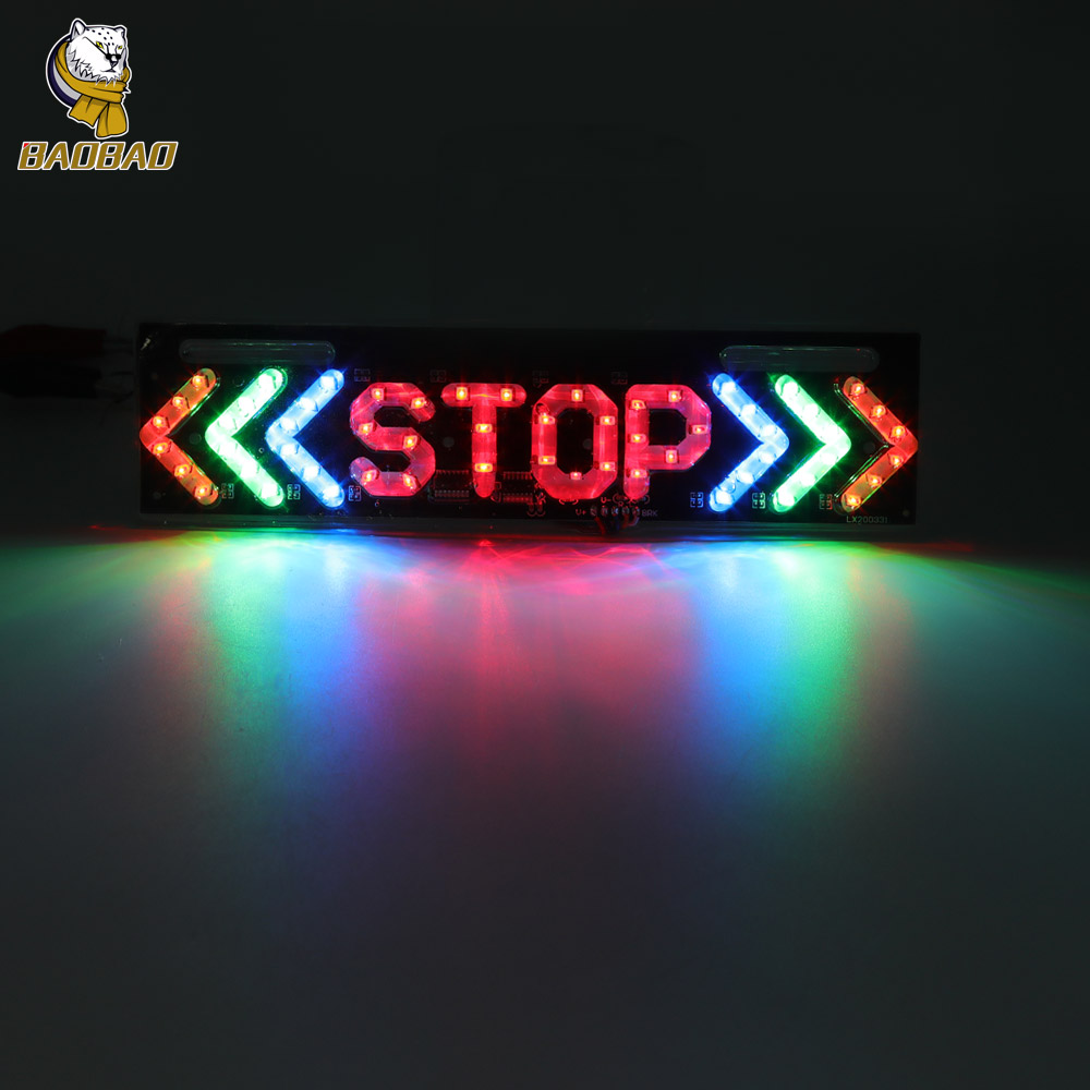 Red Blue Flash 12V Taillight Collision Warning LED Motorcycle Turn Light