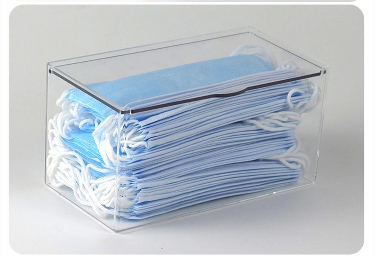 21.5cm PMMA Household Storage Bins Extra Large Plastic Storage Containers With Lids For Face Masks