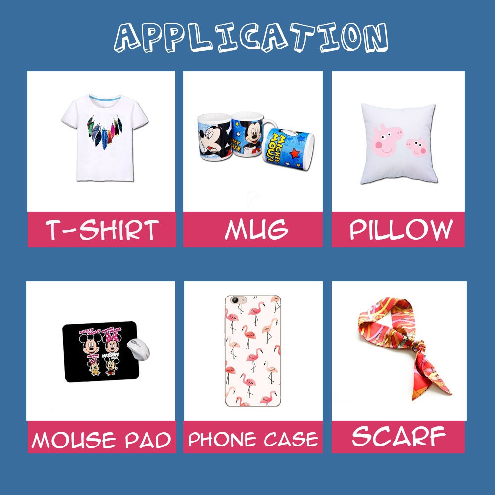 Heat Proof 100 Sheets Per Pack Sublimation Transfer Paper