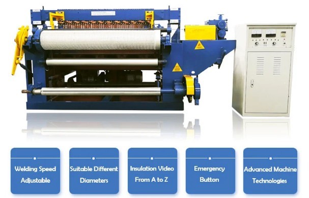 0.4-2.5mm Automatic Roll Welded Wire Mesh Machine With High Performance