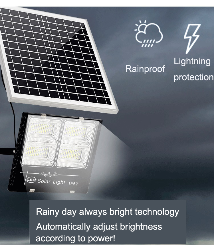 80C Working Temperature 30W 60W 100W 150W 200W 300W Solar LED Lamp for Outdoor Playground
