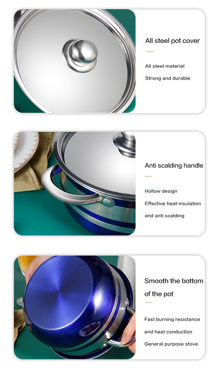 Kitchen Cookware Sets Non Stick Colorful Stainless Steel Sets Cooking Pots
