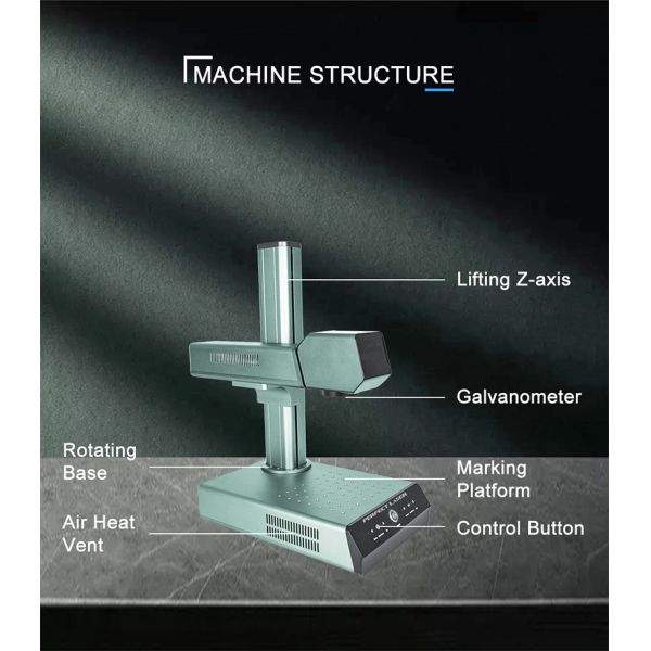 Desktop Fiber Laser Marking And Engraving Machine 20W Portable Laser Marker For Nameplate