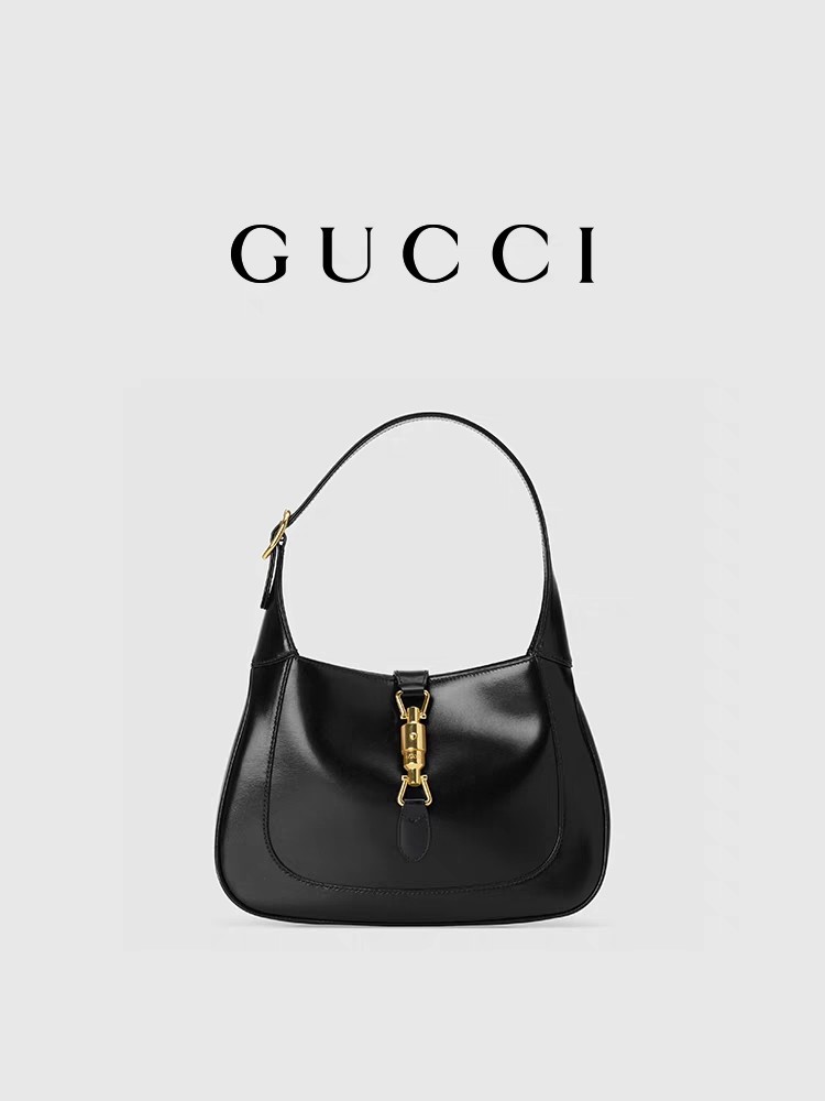 Black Leather 1961 Jackie Bag By Gucci Time Honored Classic Golden Accessories