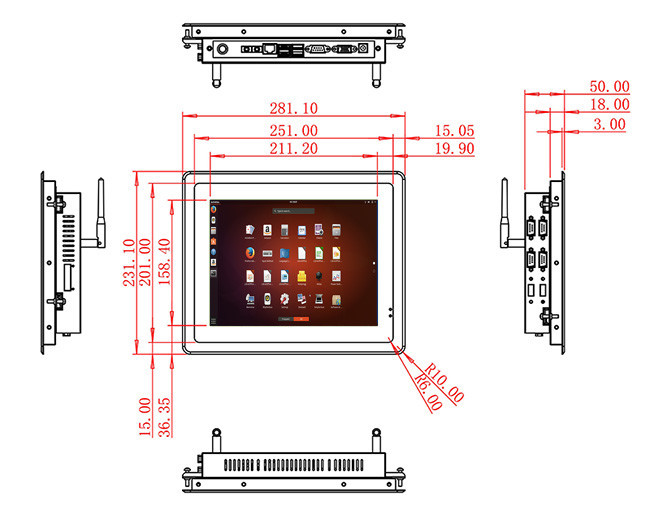 10.4-Inch Embedded Linux Display for Industrial Control Systems and HMI Applications