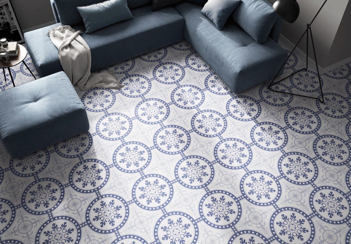 Antibacterial 250x250mm Interior Floor Tile For Residential Decoration And Light Blue Ceramic Rustic Tiles For Bathroom