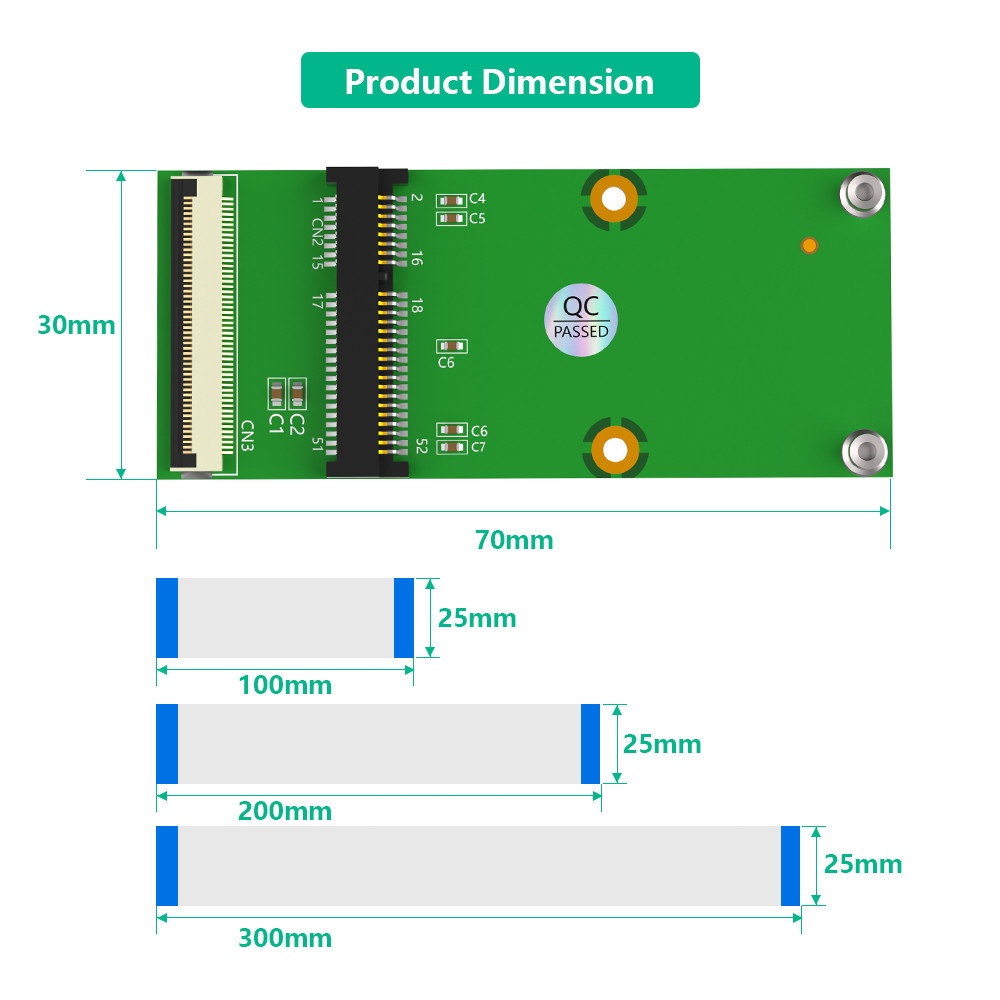 Mini PCI-E MSATA SSD Extension Cable Adapter 2 In 1 Combo