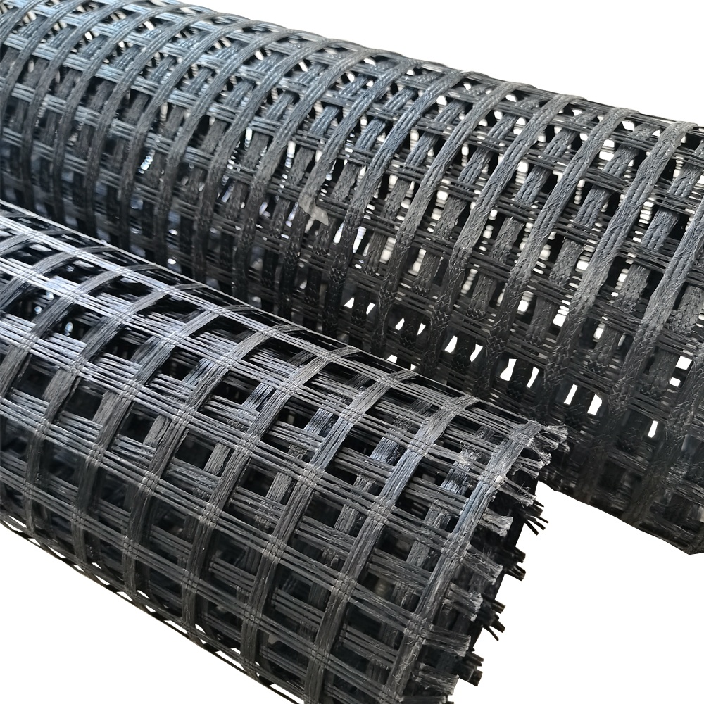80kn 120kn Tensile Yield Biaxial/Uniaxial Polyester Pet Geogrid for Road Construction