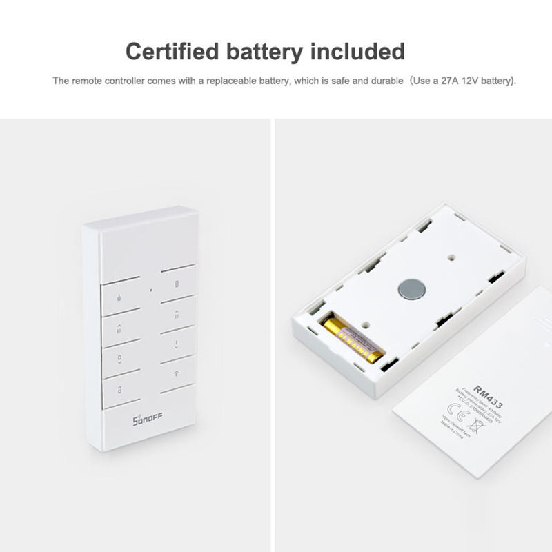 Smart Home SONOFF RM433 Remote Controller Updated version Suitable for SONOFF Basicrf/ Slampher/ 4CH Pro R2/ TX series