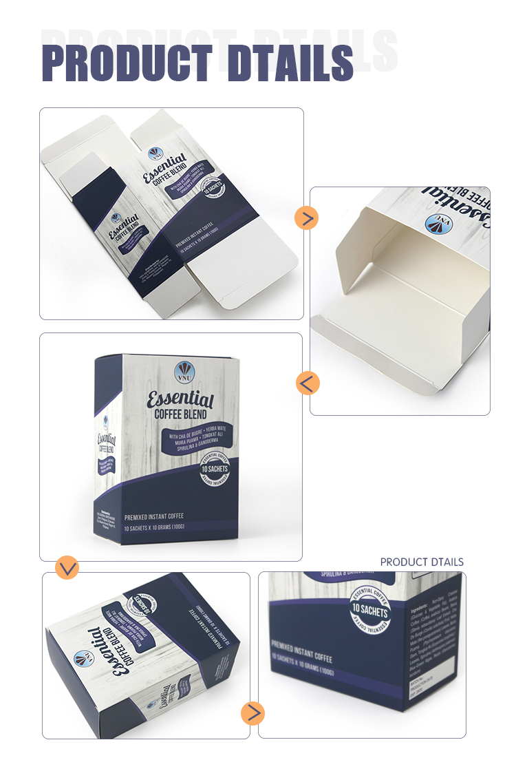 Ink Varnish 350g Rdboard Packaging Boxes Instant Coffee Eco Friendly Paper Box