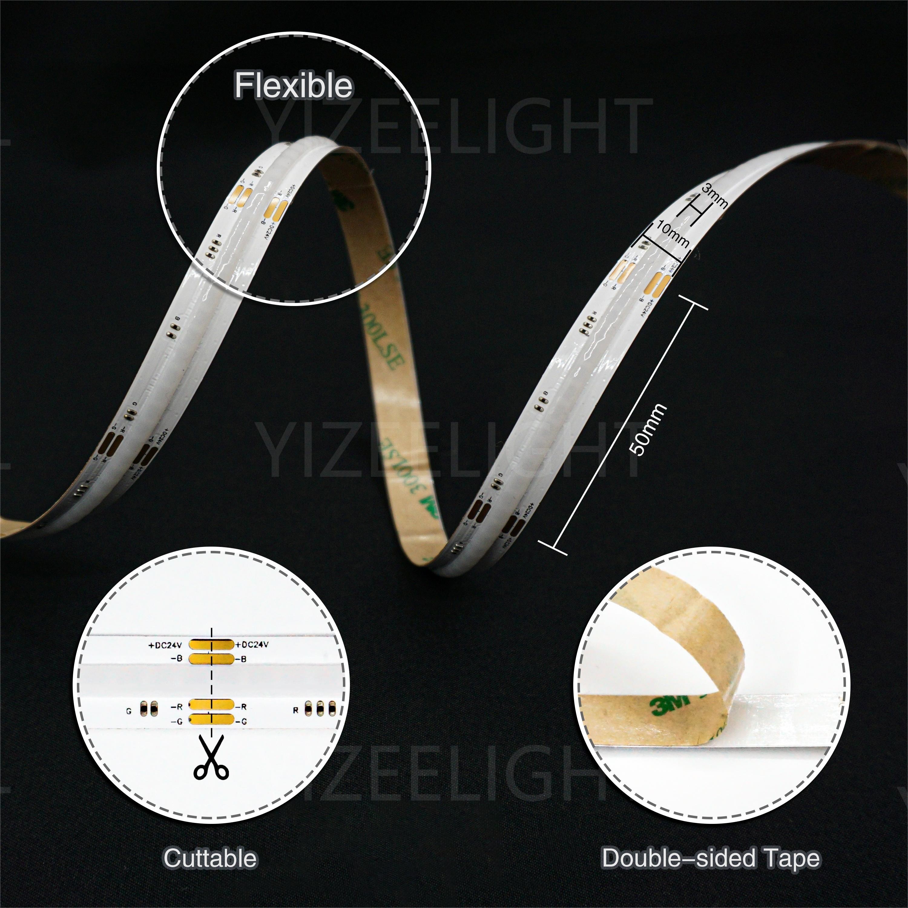 10mm 24V RGB COB LED Strip Dot Free Led Tape Lights Indoor Outdoor Decoration