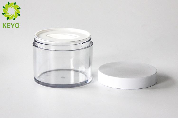 Clear PET Plastic Face Mask Jar , 200g Round Thick Wall Empty Cream Jars