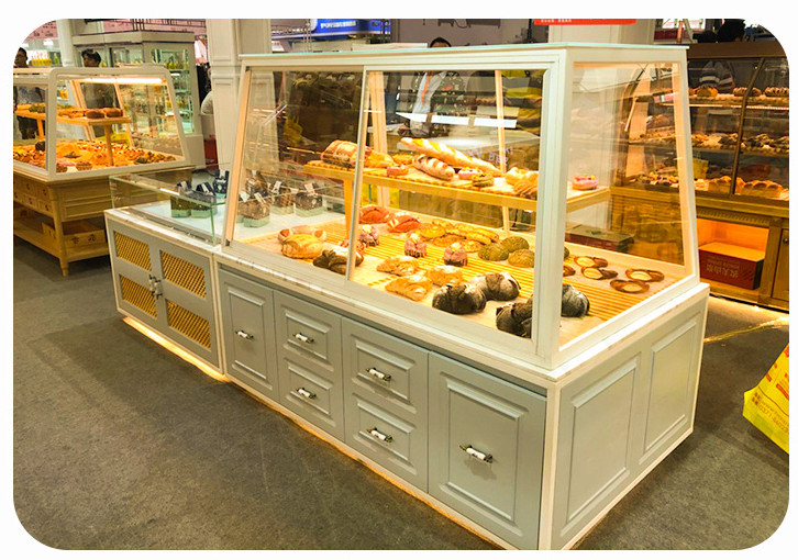 High End Glass Bakery Display Cases Non Refrigerated Non Toxic Materials