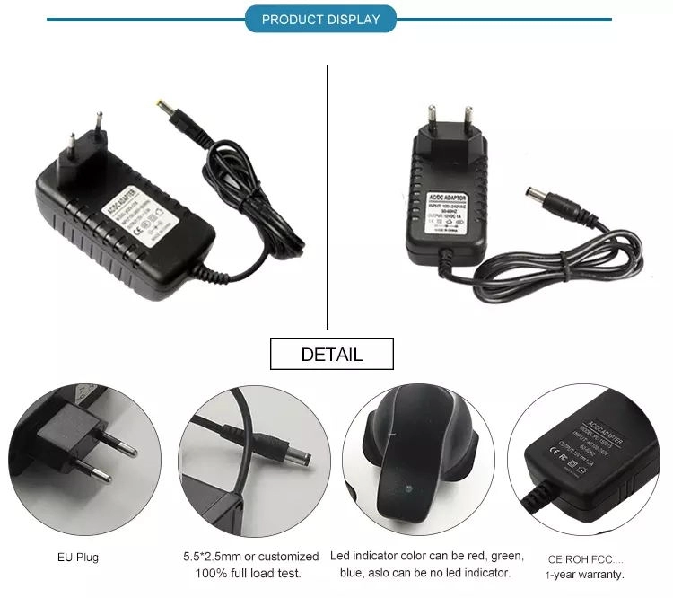 5V 12V 1A 2A AC DC Power Adapters UL CE Ac Switching Adapter
