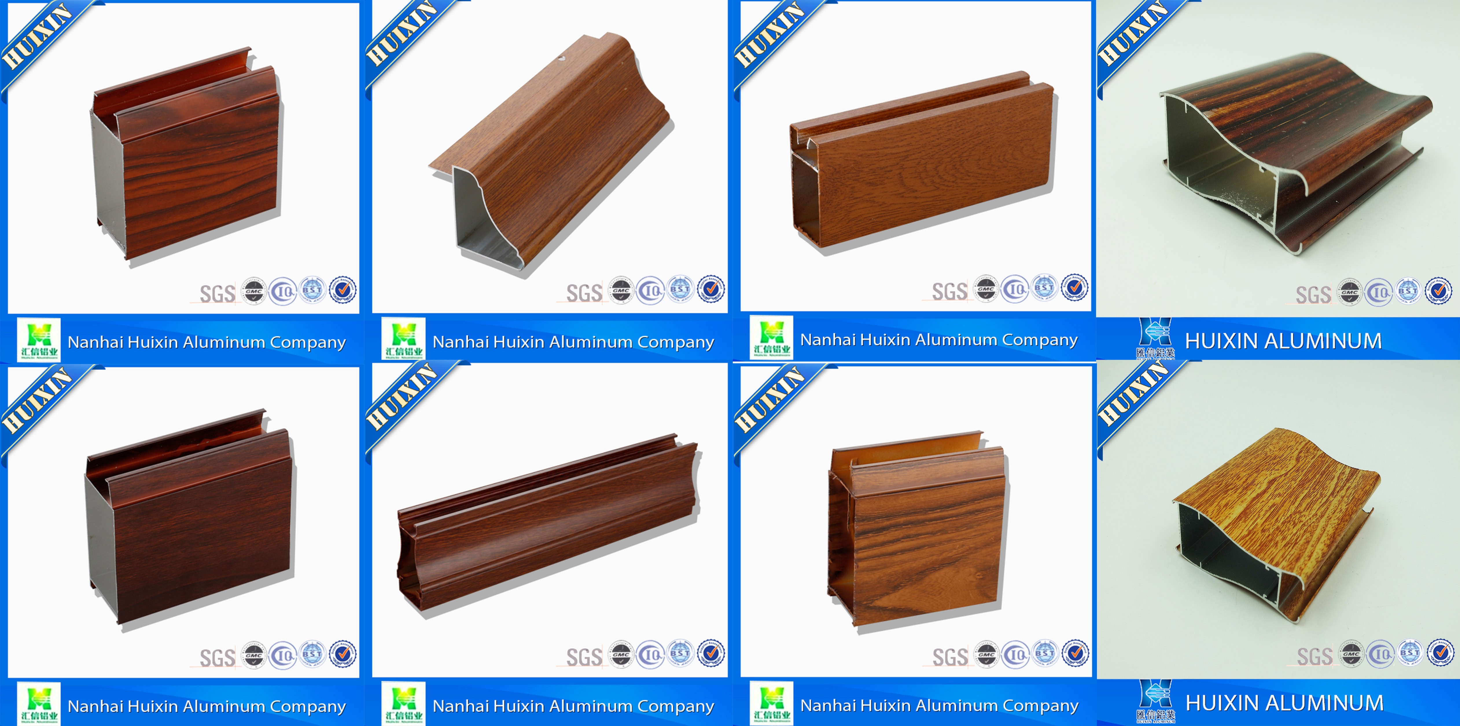 6061/6063 Series Wooden Grain Aluminum Extrusion Profiles for Kitchen Cabinet