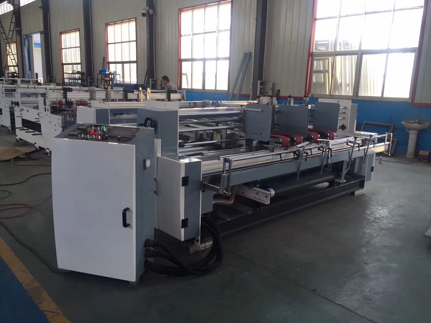 High Speed Folder Gluer Machine Two Piece Corrugated Carton Easy Operation