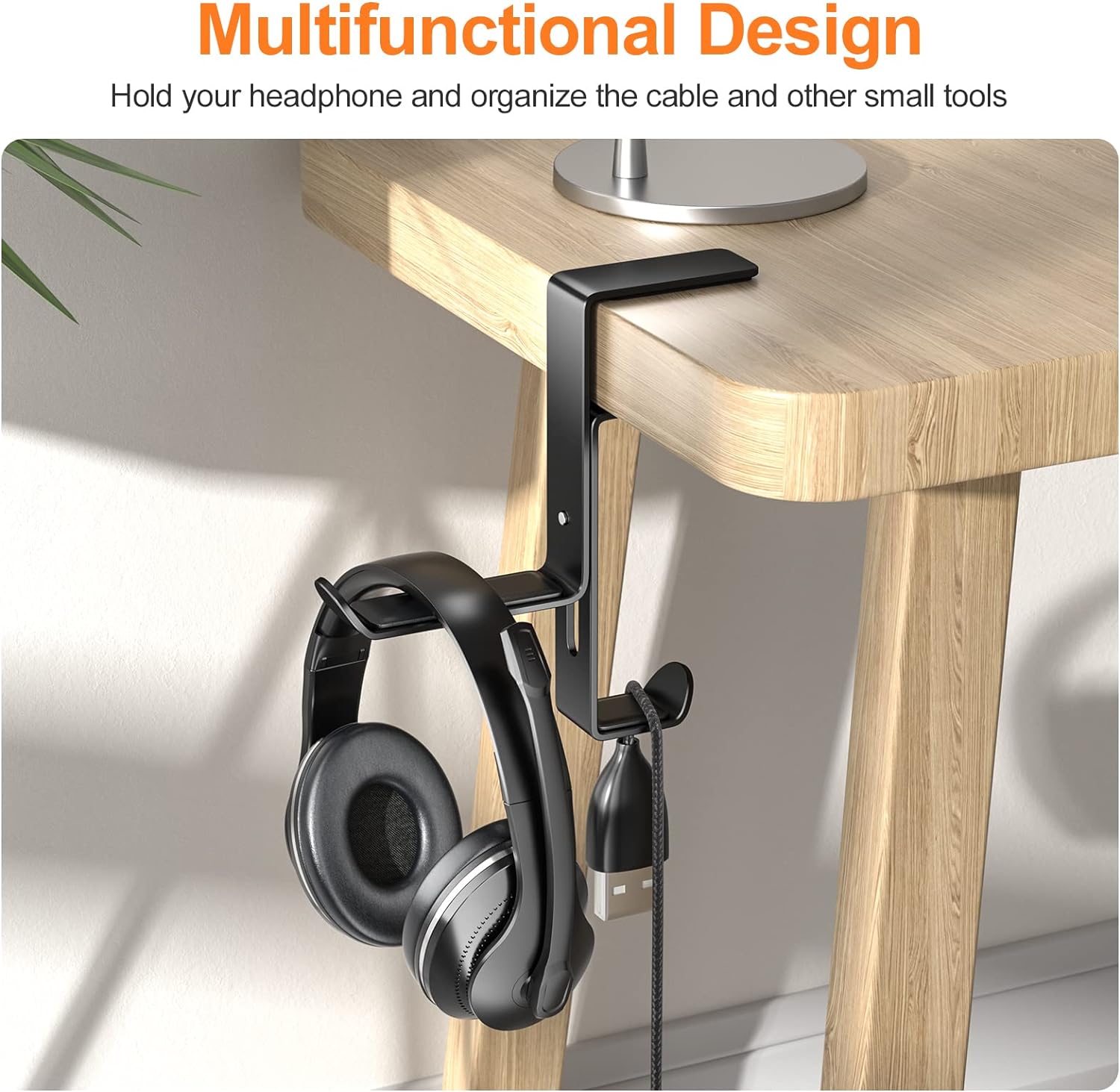 Powder Coated Multifunctional Headphone Stand with Custom Logo and Adjustable Stand