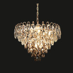Smoky Diamond Shaped Crystal Chandelier Ceiling Light E14 High Brightness